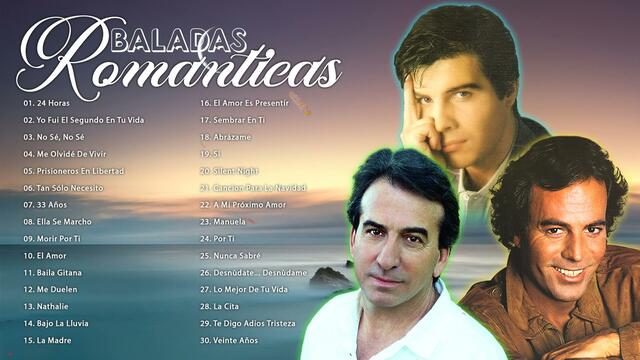2 HORA DE MÚSICA ROMÁNTICA DEL RECUERDO DE JULIO IGLESIAS, JOSE LUIS PERALES Y MIGUEL GALLARDO