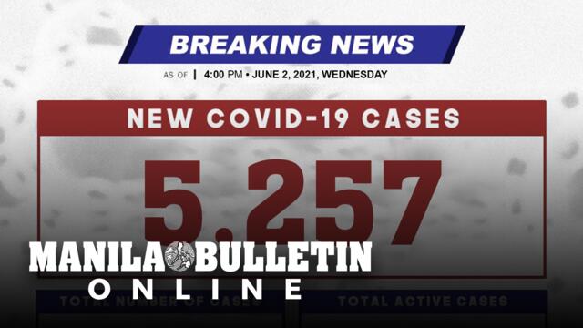 DOH reports 5,257 new cases, bringing the national total to 1,240,716, as of JUNE 2, 2021