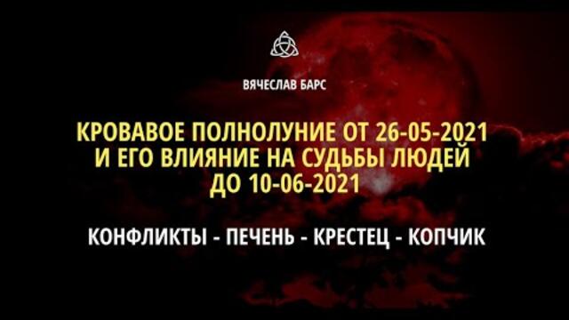 Кровавое полнолуние от 26-05-2021 и его влияние на судьбы людей до 10-06-2021