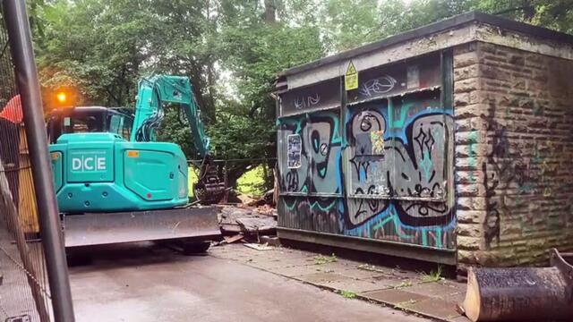 Shelter in Whiteley Woods that had been used by teens to drink and take drugs is demolished