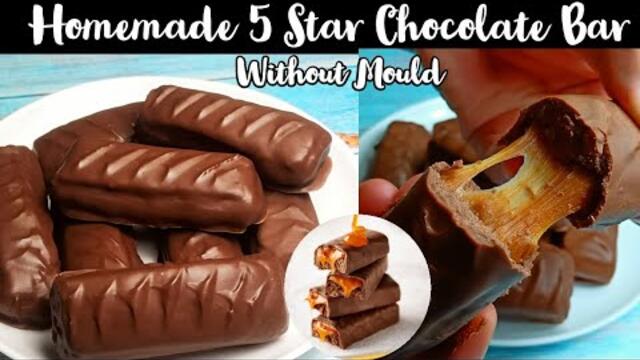 How To Make 5 Star Chocolate Bar at Home| Caramel Filled Chocolate Bar Recipe@My Lockdown Rasoi