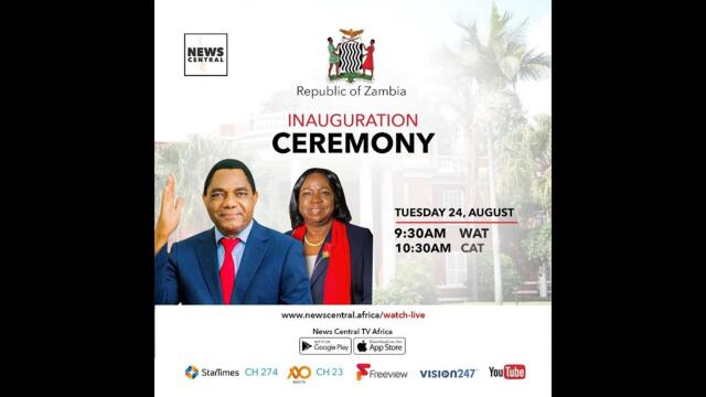 LIVE BROADCAST:  INAUGURATION CEREMONY OF THE 7TH PRESIDENT OF ZAMBIA - HAKAINDE HICHILEMA