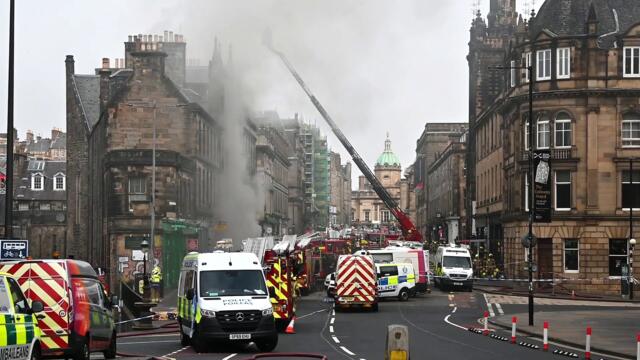 Fire in the heart of Edinburgh's historic Old Town