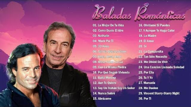 2 HORA DE MÚSICA ROMÁNTICA VIEJITAS PERO BONITAS JULIO IGLESIAS Y JOSÉ LUIS PERALES