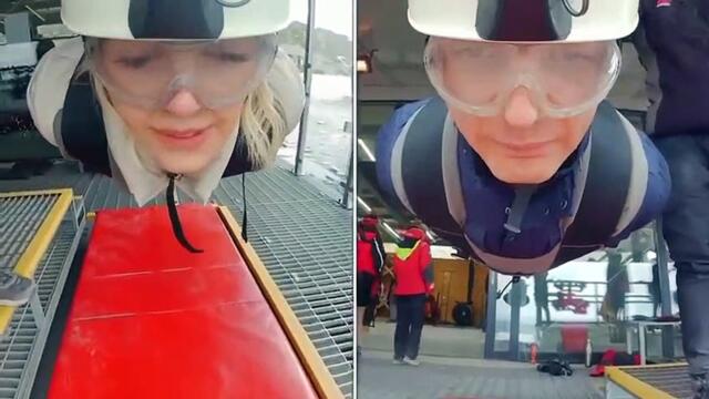 Chloe and Ben take on the zipwire at ZipWorld fundraising for  ambulance staff