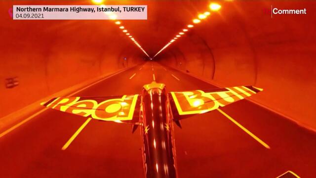 World first as aeroplane flies through tunnel at 245 km/h to set World Records