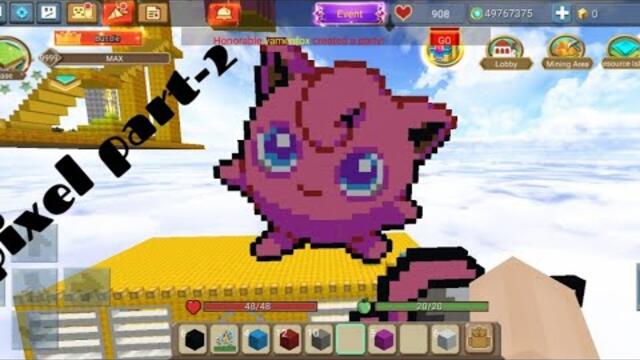 building jigglypuff pixelart in skyblock part-2 ( no edits )
