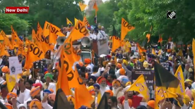 Shiromani Akali Dal holds protest march in Delhi to mark one year of farm laws