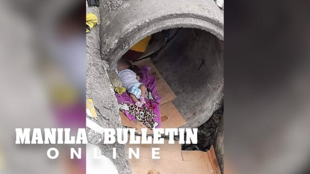 Photo of baby sleeping in Calamba sewerage goes viral