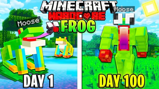 I Survived 100 Days as a FROG in HARDCORE Minecraft!