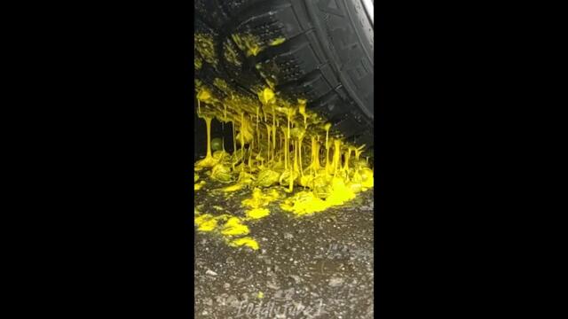 Crushing Paintballs by Car | ASMR | #Shorts