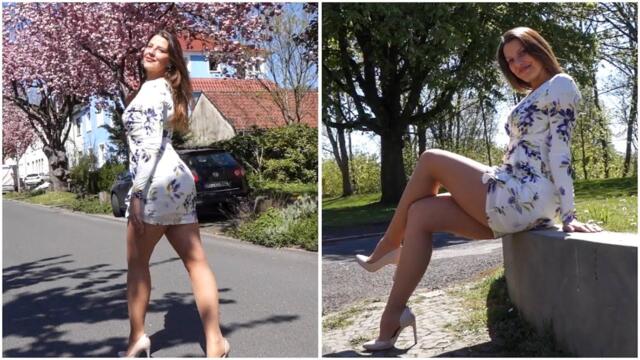 MINI DRESS, backseam TIGHTS and HIGH HEELS   Spring Style | Kats little world