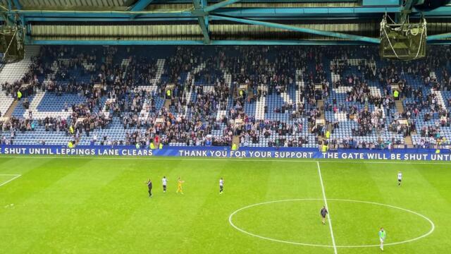 Kieran Lee leaves the field after his return to Sheffield Wednesday's Hillsborough