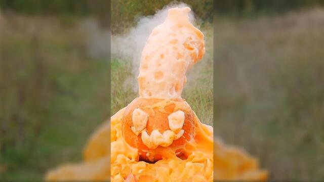 Elephant Toothpaste Inside Halloween Pumpkin #Shorts