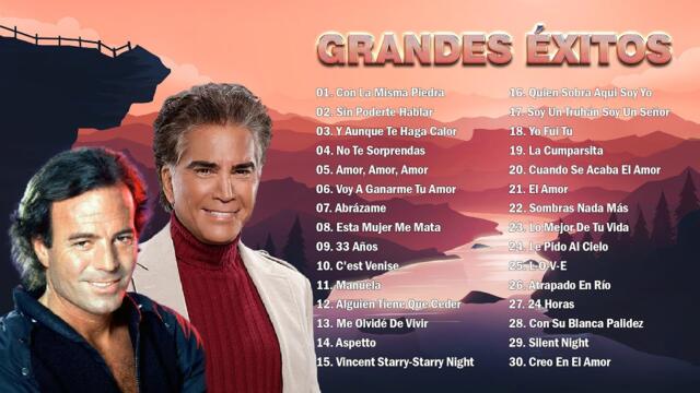 2 HORA DE MÚSICA ROMÁNTICA VIEJITAS PERO BONITAS JULIO IGLESIAS, JOSÉ LUIS RODRÍGUEZ