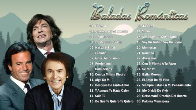 JULIO IGLESIAS, CAMILO SESTO, RAPHAEL MIX 30 SUPER ÉXITOS ROMÁNTICOS DEL RECUERDO