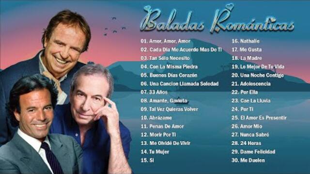 JULIO IGLESIAS, DYANGO, JOSÉ LUIS PERALES EXITOS SUS MEJORES CANCIONES - BALADAS ROMANTICAS