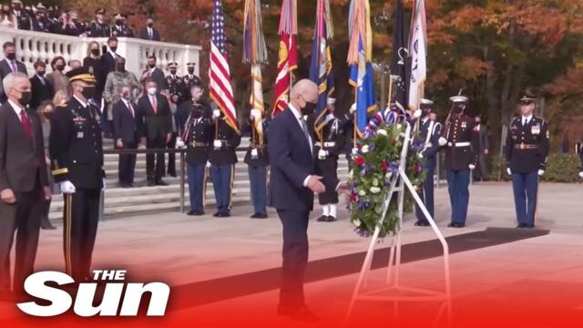 LIVE: Biden lays wreath at Tomb of Unknown Soldier on Veterans Day