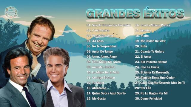 2 HORA DE MÚSICA ROMÁNTICA VIEJITAS PERO BONITAS JULIO IGLESIAS, JOSÉ LUIS RODRÍGUEZ, DYANGO
