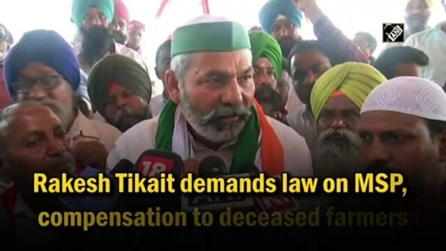 Rakesh Tikait demands law on MSP, compensation to deceased farmers