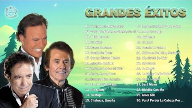 JULIO IGLESIAS, RAPHAEL, DYANGO ÉXITOS SUS MEJORES CANCIONES ROMANTICAS - 30 GRANDES ÉXITOS