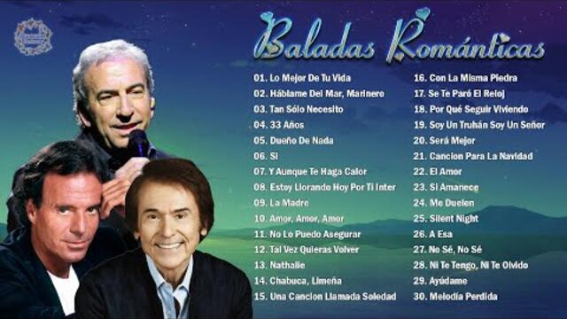 JULIO IGLESIAS, RAPHAEL, JOSÉ LUIS PERALES EXITOS SUS MEJORES CANCIONES - BALADAS ROMANTICAS