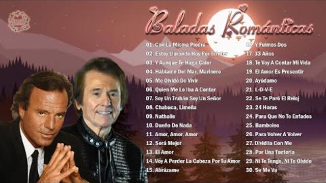 2 HORA DE MÚSICA ROMÁNTICA MÁS HERMOSAS DE RAPHAEL Y JULIO IGLESIAS