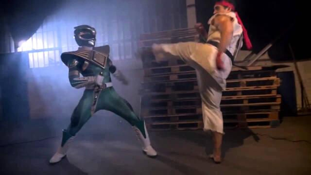 Green Ranger vs Ryu ( with go green ranger song)