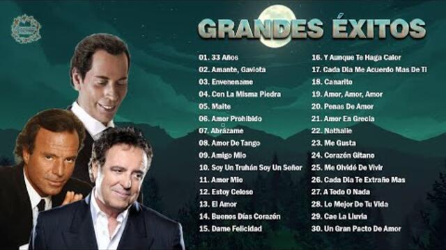 BALADAS ROMÁNTICAS EN ESPAÑOL - JULIO IGLESIAS, DYANGO, JOSÉ VELEZ ÉXITOS ROMÁNTICOS