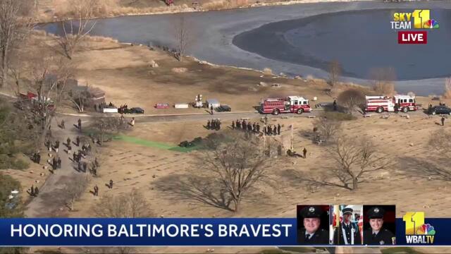 SkyTeam 11 LIVE: Procession for Baltimore fire Lt. Paul Butrim, Lt. Kelsey Sadler and Firefighter…