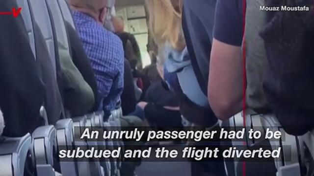 Unbelievable! Unruly Passenger Subdued by Flight Crew and Others Forcing Immediate Landing