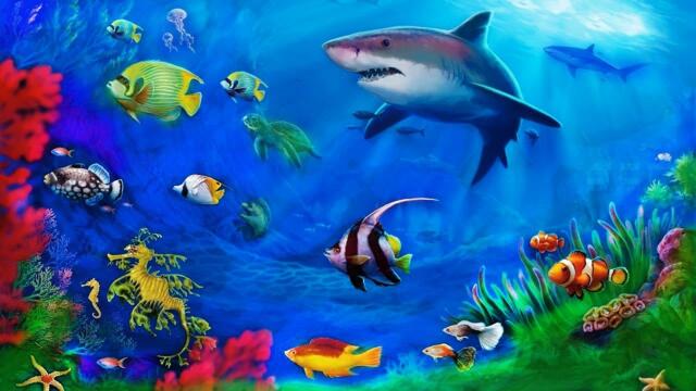 Красочное морское подводное путешествие в сочетании с расслабляющей музыкой для релаксации