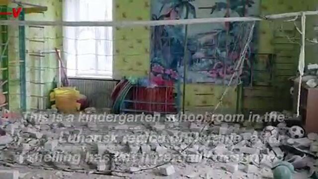 Russian-Backed Artillery Strike Hits Ukrainian Kindergarten