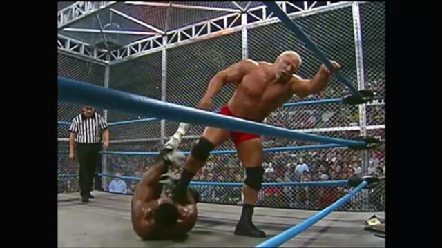 Scott Steiner vs Booker T Straitjacket Caged Heat match for the WCW World Heavyweight Championship