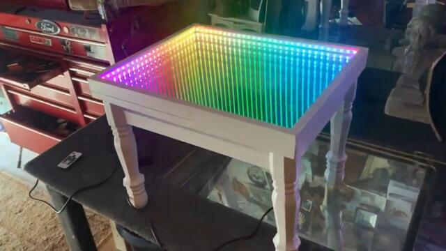 Man Gives Tutorial on How to Make LED Infinity Mirror Coffee Table