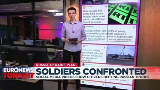 'Shoot, we are unarmed': Verified videos show Ukrainians confronting Russian soldiers