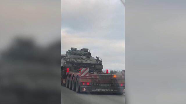 A huge convoy of British military vehicles spotted driving through Estonia