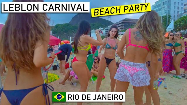 🇧🇷 Carnival Party at Leblon Beach, Rio de Janeiro | THE BEST IN THE WORLD | Brazil Feb 2022 【4K】