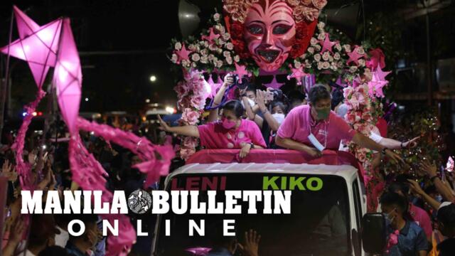 Leni-Kiko motorcade rolls around after the Negros Peoples Rally at Paglaum Sports Complex