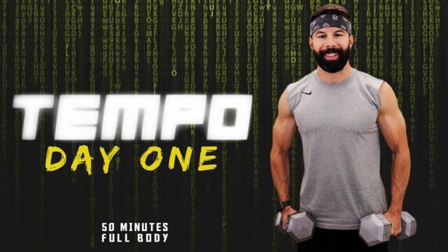 50 Minute Full Body Dumbbell Workout  |  TEMPO PROGRAM - DAY 1