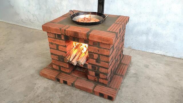 How to make a smokeless wood stove _ Ideas from cement and red brick