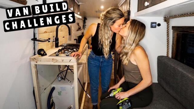 VAN LIFE BUILD | Building a Kitchen in Off- Grid Tiny Home (rough week)