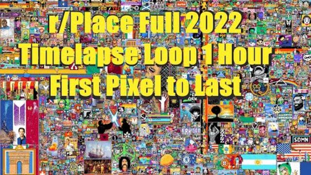 r/Place Full 2022 Timelapse Loop 1 Hour First Pixel to Last 2K
