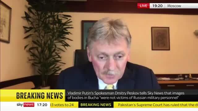 Sky's Mark Austin asks Putin's press secretary: 'How do you sleep at night?'