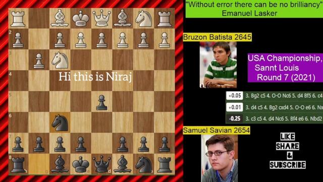 _Big Blunder by Grand Master_ Bruzon Batista 2645- Samuel Sevian 2654 _ USA Champ, Saint Louis 2021