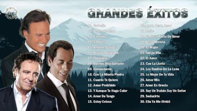 JULIO IGLESIAS, DYANGO, JOSÉ VELEZ EXITOS SUS MEJORES CANCIONES - BALADAS ROMANTICAS