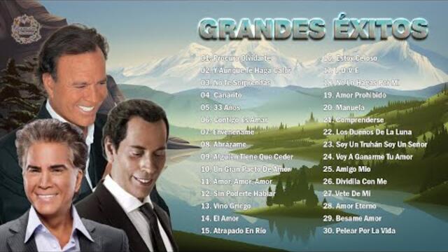 JOSÉ LUIS RODRÍGUEZ, JULIO IGLESIAS, JOSÉ VELEZ EXITOS SUS MEJORES CANCIONES - BALADAS ROMANTICAS