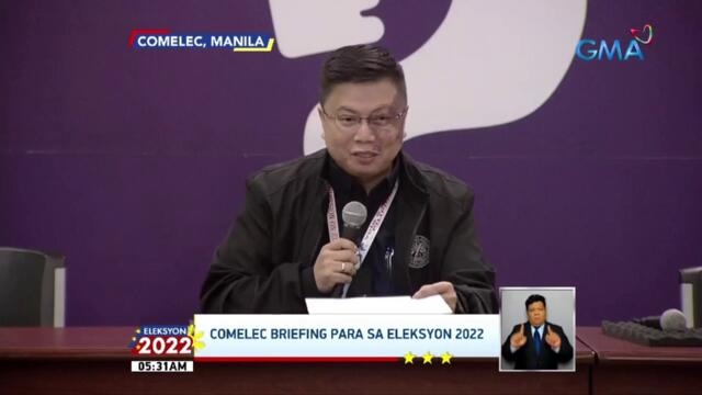 Comelec press briefing para sa Eleksyon 2022 | Eleksyon 2022