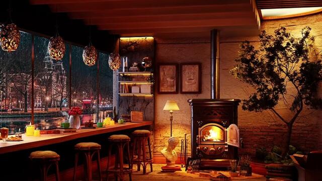 4K Cozy Coffee Shop ☕ Smooth Piano Jazz Music for Relaxing, Working and Chilling