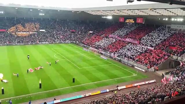 Watch the incredible Sunderland flag display from the Stadium of Light v Sheff Wed